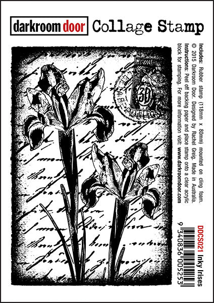 Darkroom Door Collage Stamp - DDCS021 Inky Irises**