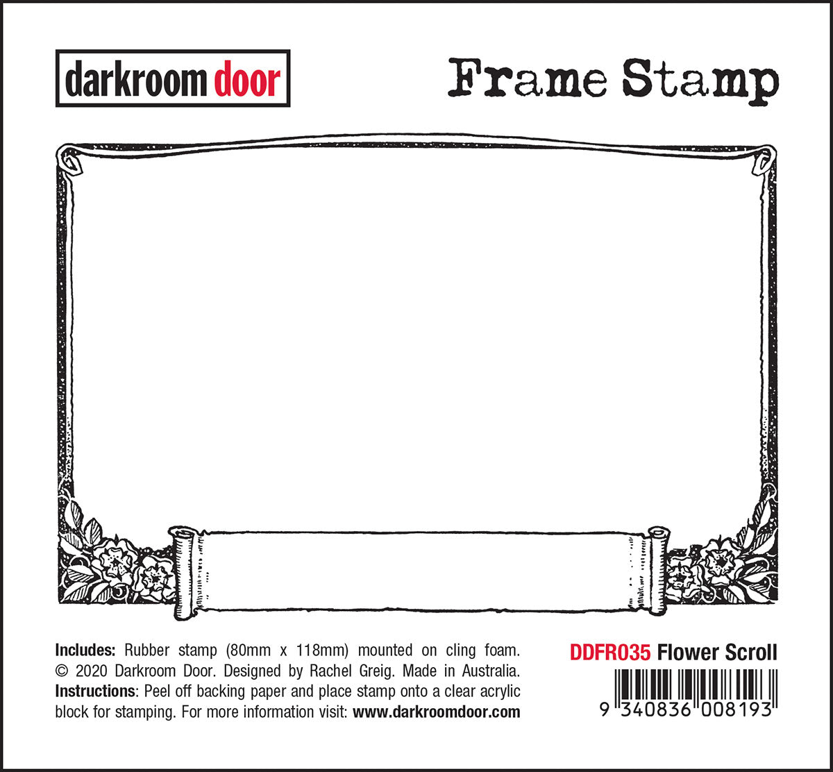 *Darkroom Door - DDFR035 - Frame Stamp - Flower Scroll**