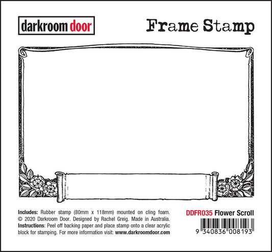 Darkroom Door - DDFR035 - Frame Stamp - Floral Scroll