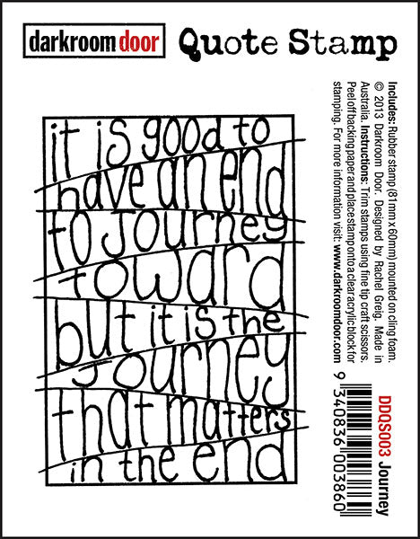 Darkroom Door Quote Stamp - DDQS003 Journey**