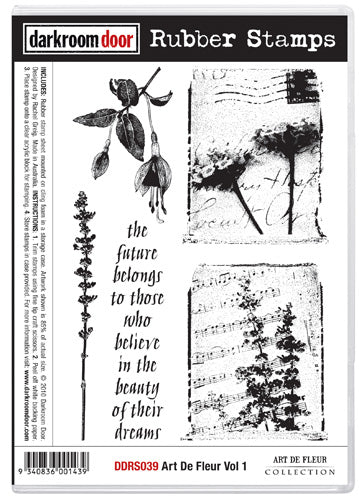 Darkroom Door DDRS039 Art De Fleur Vol 1 Rubber Stamp Set**