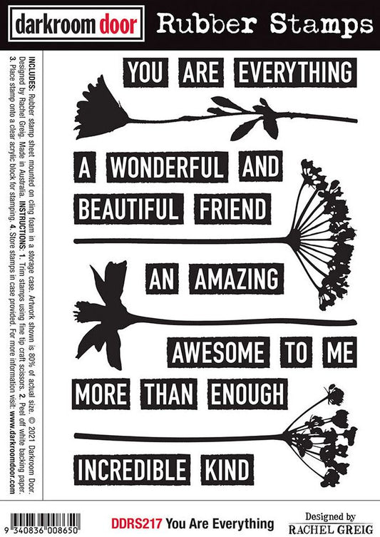Darkroom Door Rubber Stamp Set - DDRS217 You Are Everything