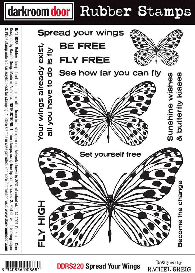 Darkroom Door Rubber Stamp Set - DDRS220 Spread Your Wings**