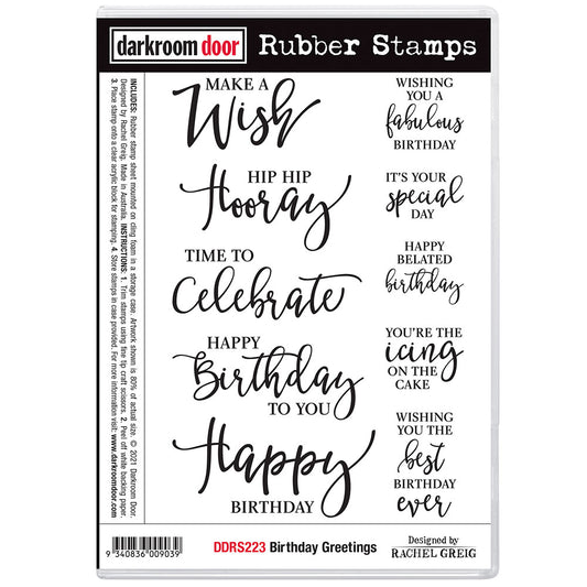 Darkroom Door Rubber Stamp Set - DDRS223 Birthday Greetings *