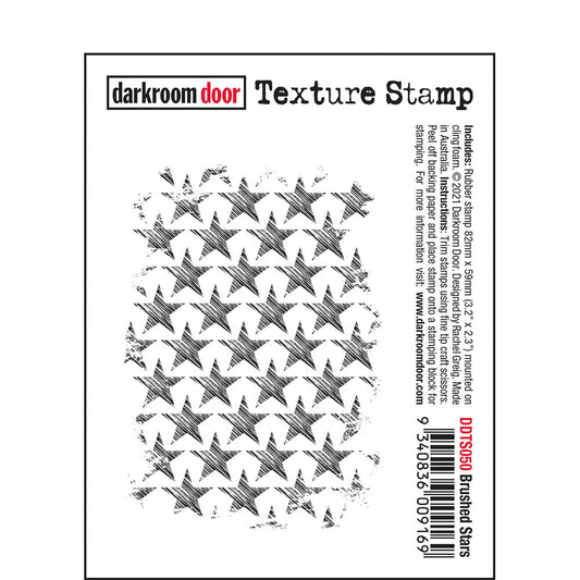 Darkroom Door - Texture Stamp DDTS050 Brushed Stars