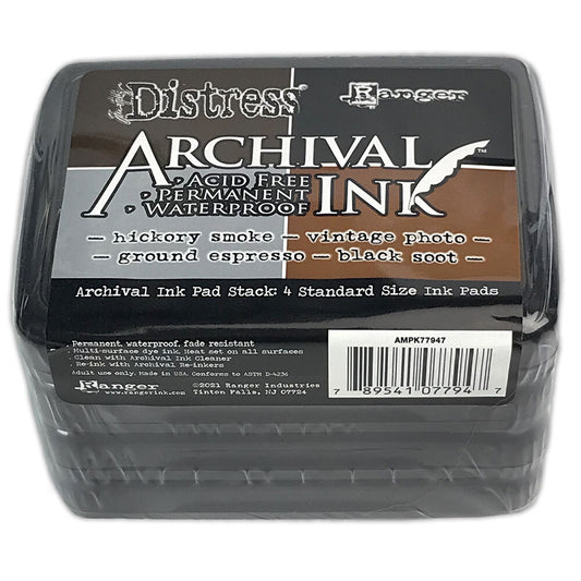 Distress Archival Ink Pads (Set of 4 full size ink pads)