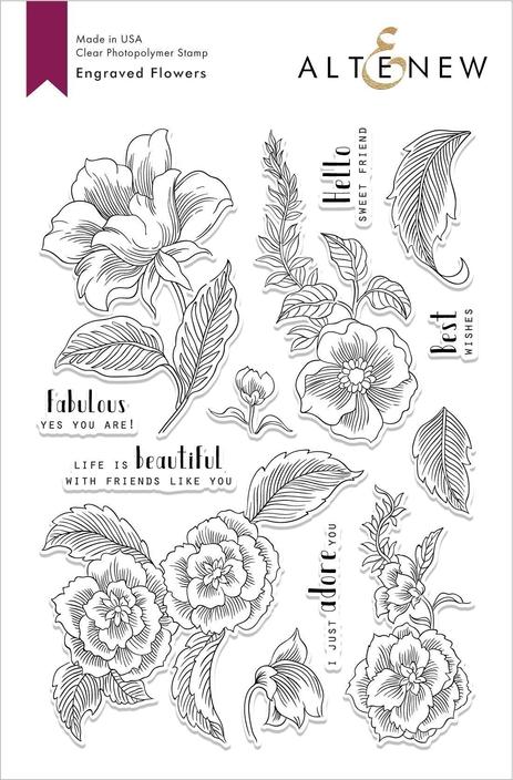 Altenew - Engraved Flowers stamp set