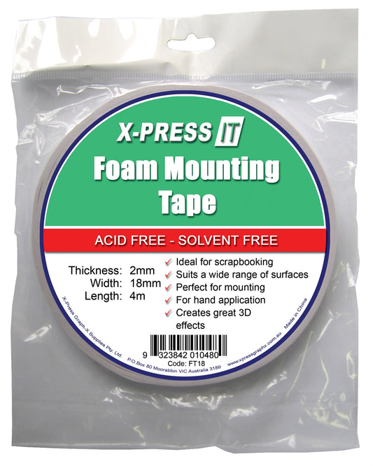 Xpress It Foam Mounting Tape 18mm x 4mg