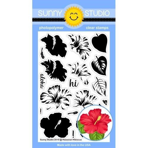 Sunny Studio Stamp - Hawaiian Hibiscus (stamp & die set)