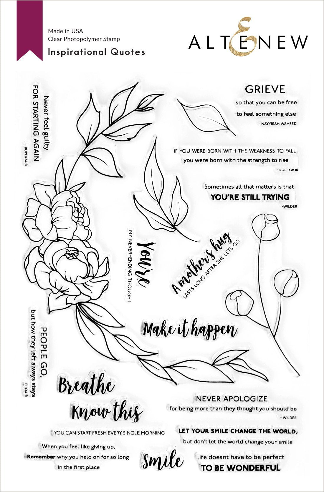 Altenew - Inspirational Quotes stamp & die set