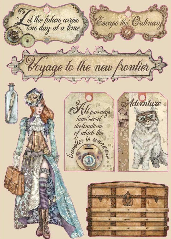 Stamperia - KLSP091 Labels Wooden Shapes, Lady Vagabond