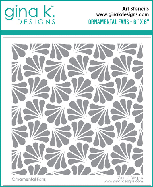 Gina K Designs - Ornamental Fans Stencil - out of stock