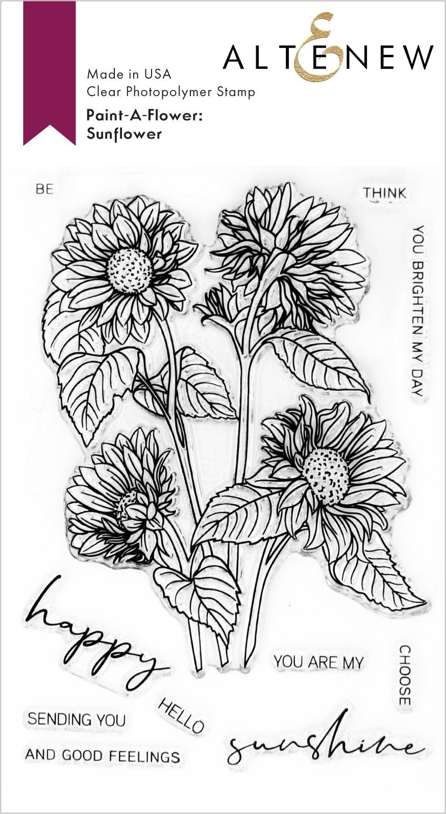 Altenew - Paint A Flower: Sunflower Outline Stamp set…….