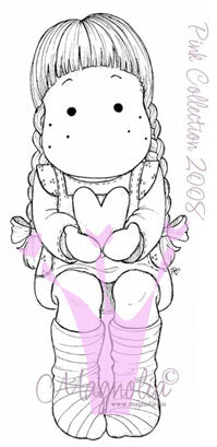 Magnolia Rubber Stamp - Pink Tilda with Heart*