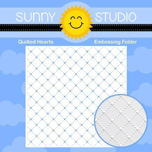Sunny Studio Stamp - Quilted Hearts Embossing Folder - out of stock