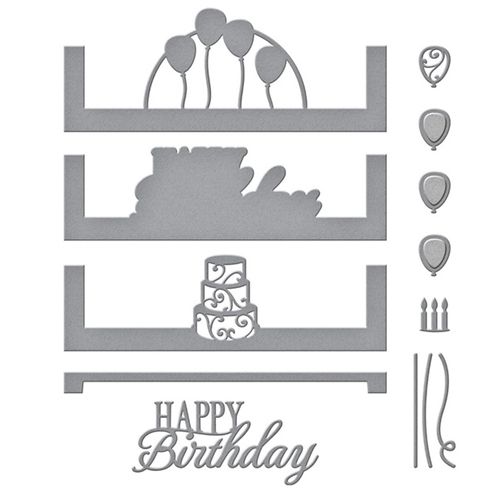 Spellbinders Adoria S5-390 Set Di 5 Fustelle Quadrate Per Shadowbox - Metallo Ultra Sottile Per Crafting