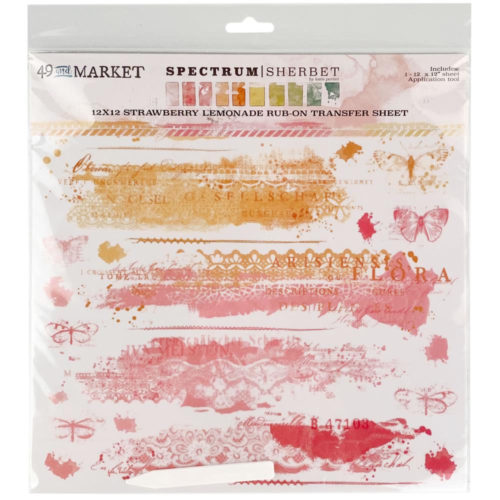 49 & Market Spectrum Sherbert Classic Rub-Ons 12x12" - Strawberry *Lemonade SS36431