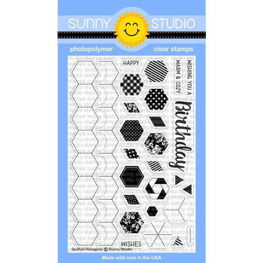 Sunny Studio Stamps - Quilted Hexagons (stamp and die bundle)