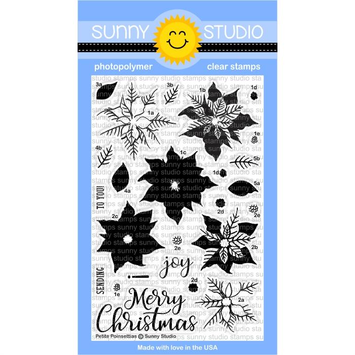 Sunny Studio Stamps - SSCL175 Petite Poinsettias Stamp & Die Set........