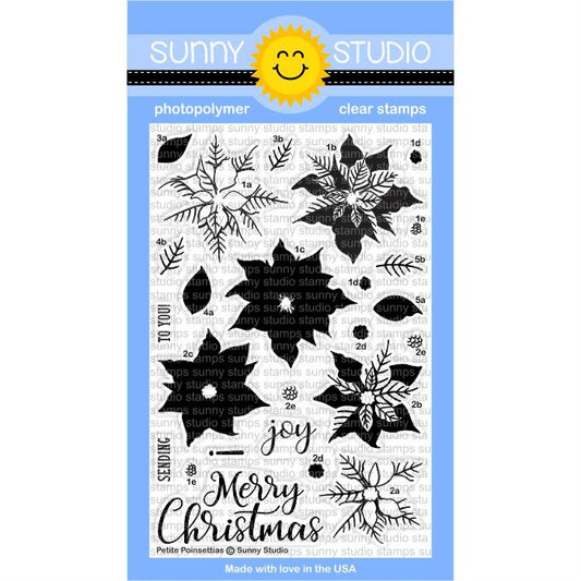Sunny Studio Stamps - SSCL175 Petite Poinsettias Stamp & Die Set