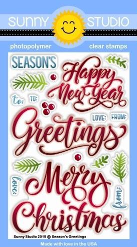 Sunny Studio Stamps - SS243/SSDIE222 Seasons Greetings Stamp and Word die set.......