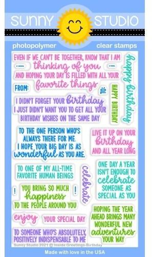 Sunny Studio Stamps - SSCL286 Inside Greetings Birthday Stamp.......