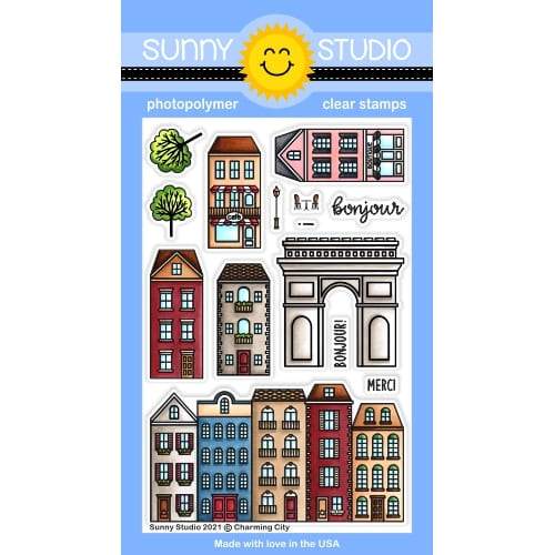 Sunny Studio Stamps - Charming City stamp & die set