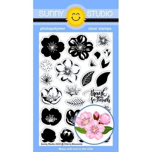 Sunny Studio Stamps - Cherry Blossom stamp & die set........