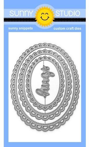 Sunny Studio Stamps - SS269 Scalloped Oval Mat 3 die......