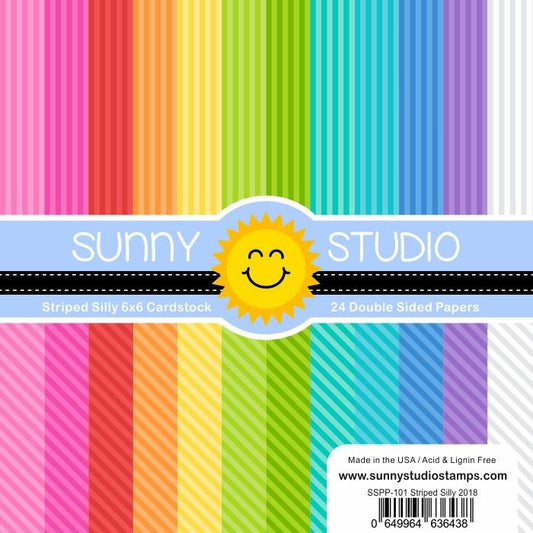 Sunny Studio Stamps - SSPP101 Striped Silly Paper pad (6x6").. sold out
