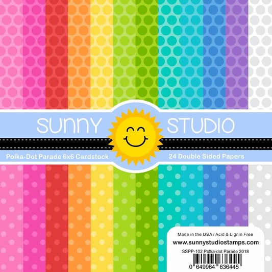Sunny Studio Stamps - SSPP102 Polka Dot Parade paper (6x6").. sold out