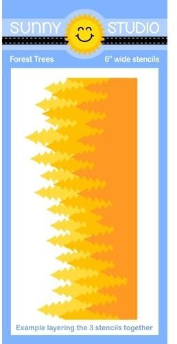 Sunny Studio Stamps - SSTNL101 Forest Trees Stencil........