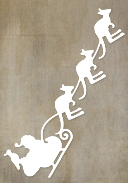 Paper Rose Studio - Santas Sleigh with Kangaroos