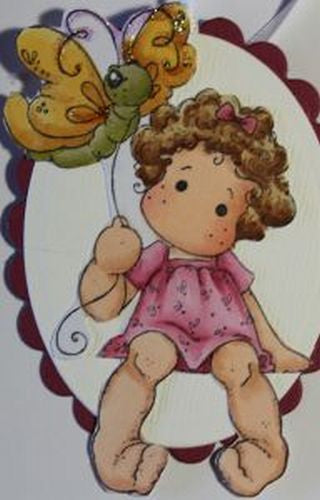 Magnolia Rubber Stamp - Sitting Tilda with Butterfly - sold out