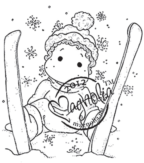 Magnolia Rubber Stamp - Ski Edwin with Snowflakes