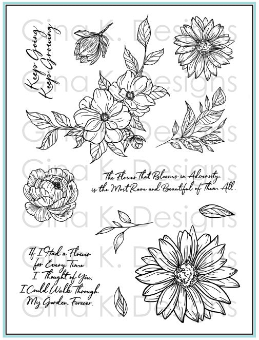 Gina K Designs – Whimsical Wildflowers (stamp & die bundle)*