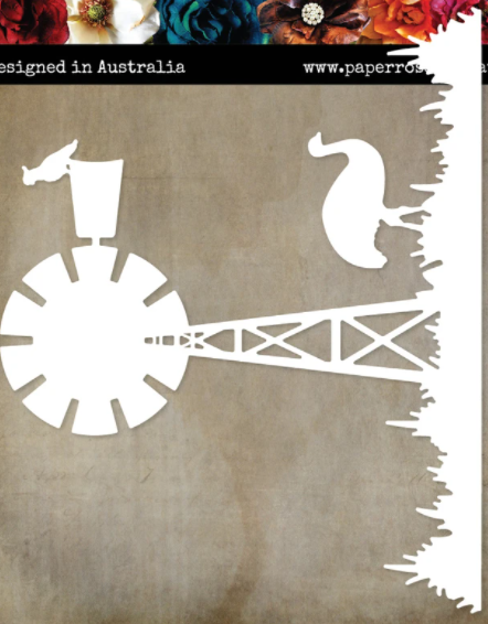 Paper Rose Studio - Windmill Scene with Emu