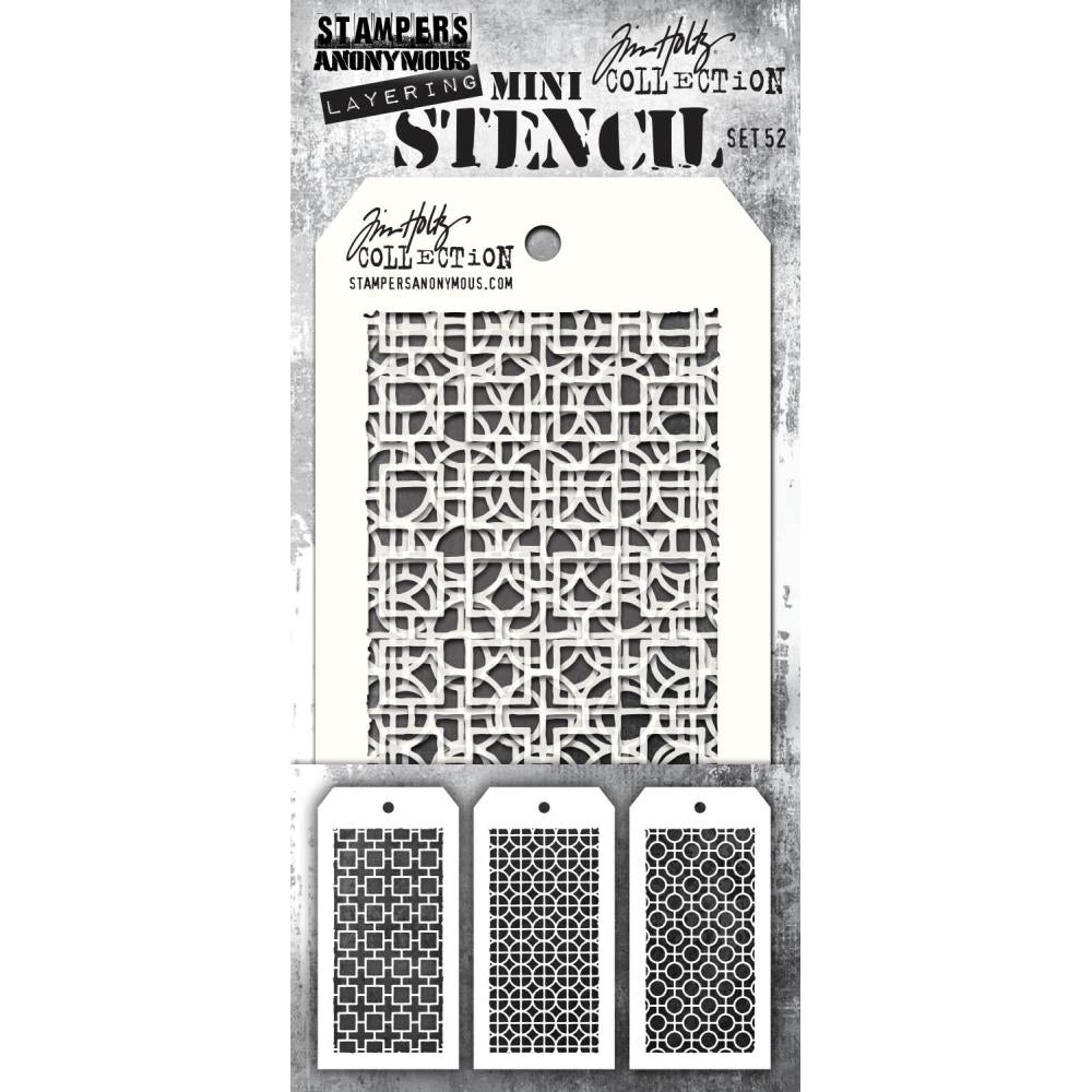 Tim Holtz MST052 Mini Layering Stencil Set #52.......