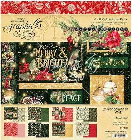 Graphic 45 Papers - Merry & Bright Collection - 8x8" Paper Pad 5A002BZQ