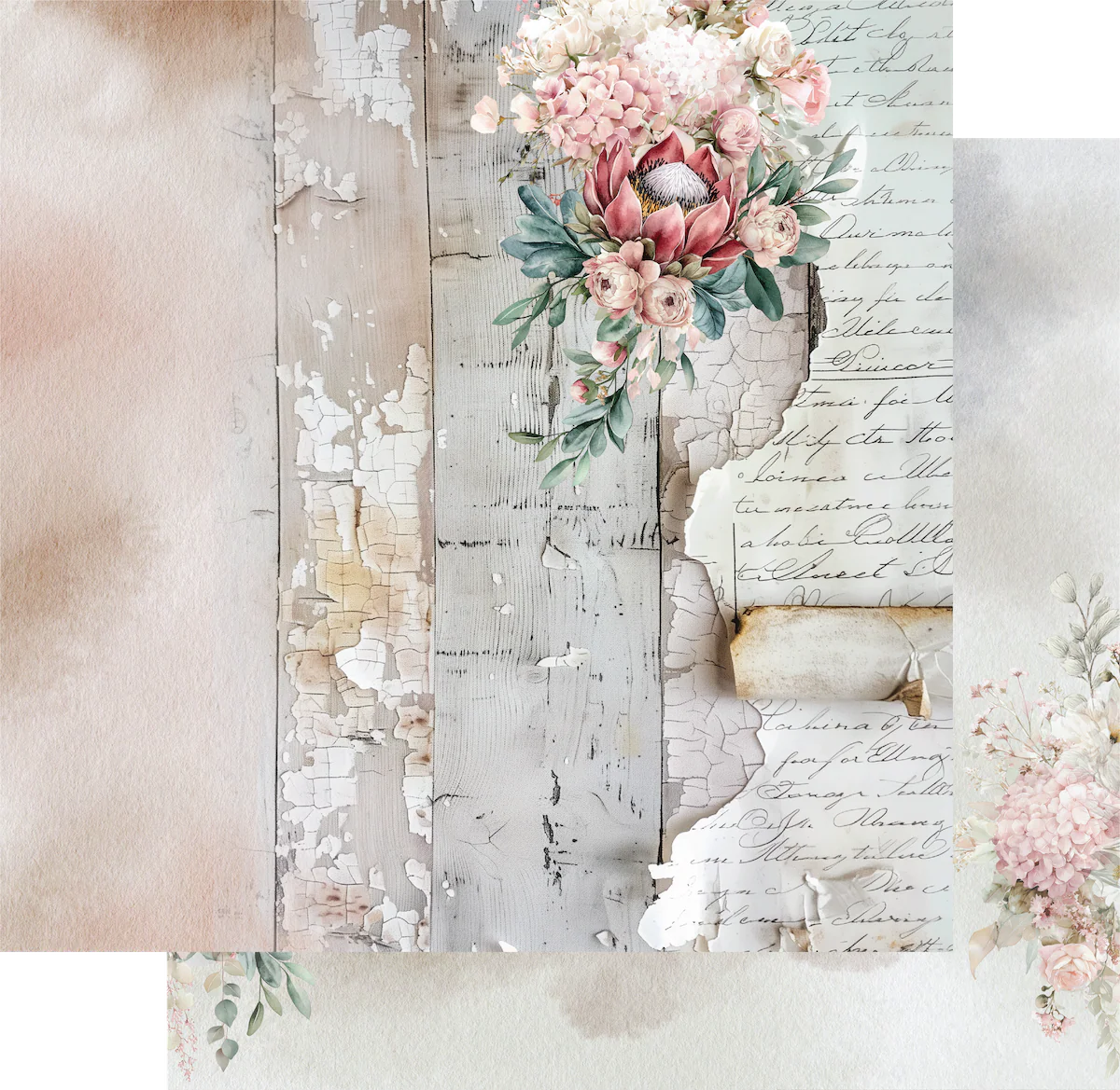 Uniquely Creative - Paperbark Blooms Written Home Paper-3079