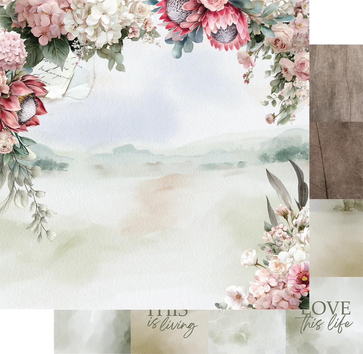 Uniquely Creative - Paperbark Blooms Folded Stories Paper- 3082