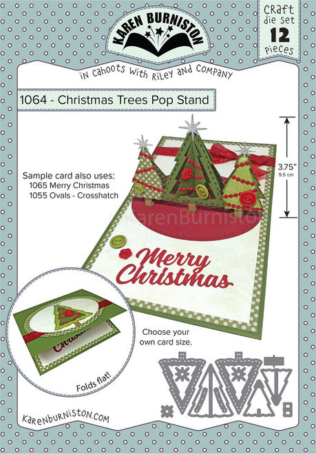 Karen Burniston Die set - 1064 Christmas Trees Pop Stand***