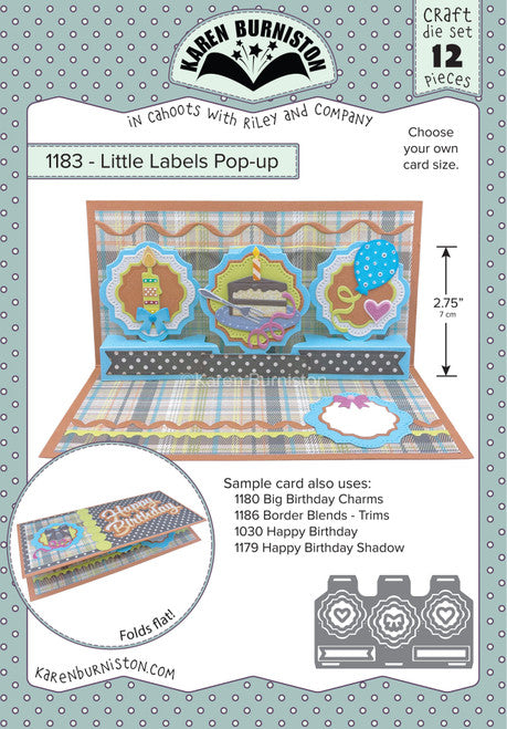 Karen Burniston Die set - 1183 Little Labels Pop-up***