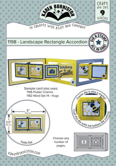 Karen Burniston Die set - 1198 Landscape Rectangle Accordion***