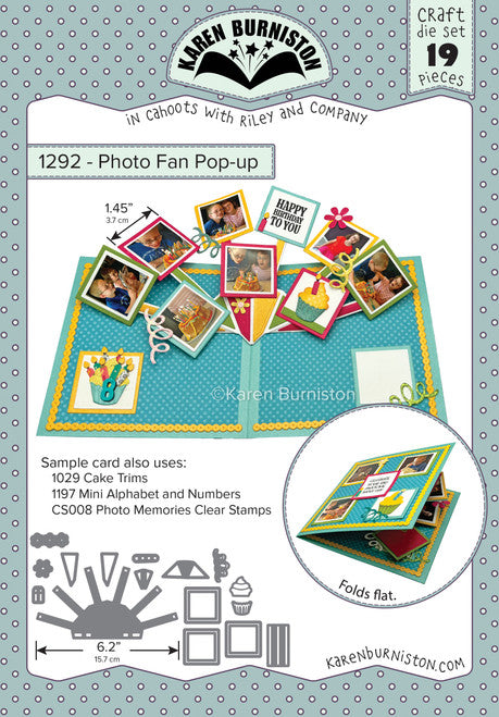 Karen Burniston Die set - 1292 Photo Fan Pop-up***
