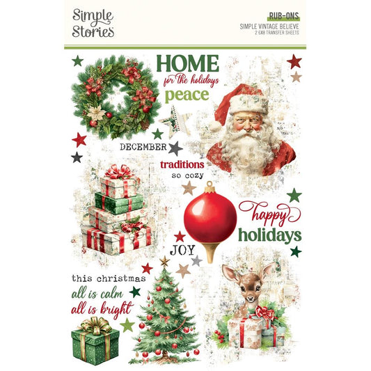 Simple Stories - Simple Vintage Believe - 25530 Rub-Ons 6x8"