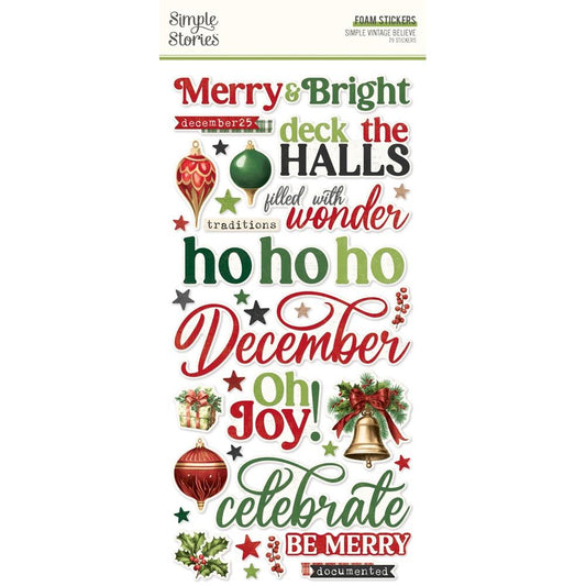 Simple Stories - Simple Vintage Believe - 25533 Foam Stickers 6x12"