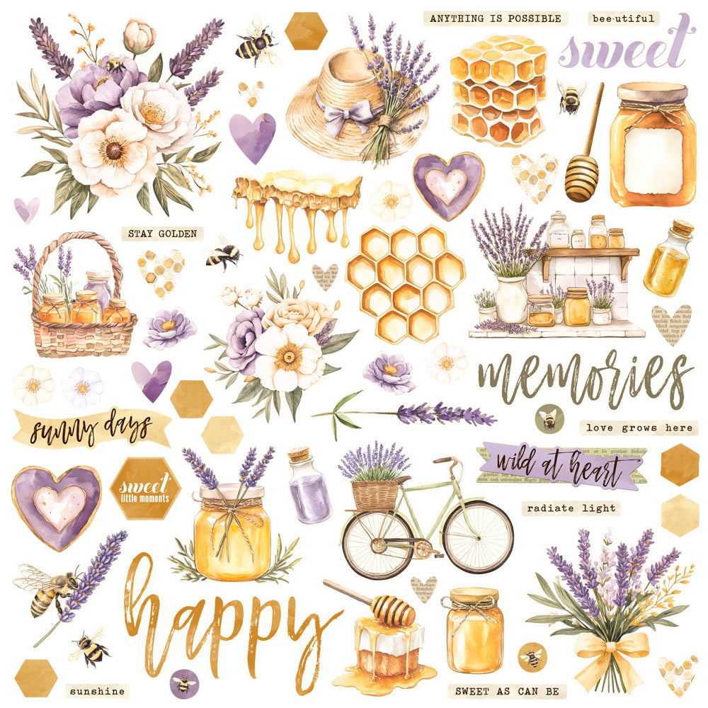 Simple Stories - 26425 Simple Vintage Lavender Fields Chipboard Pieces