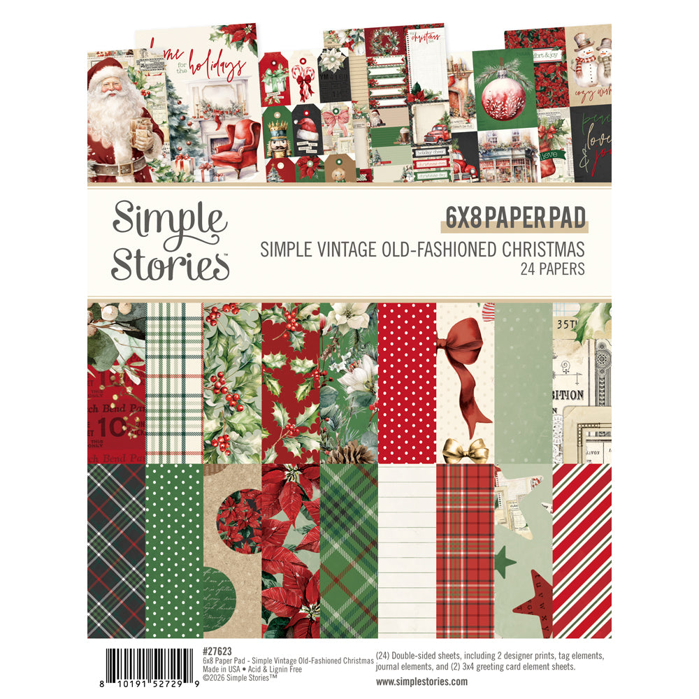 Simple Stories - Simple Vintage Old-Fashioned Christmas 6x8 Paper Pad 27623
