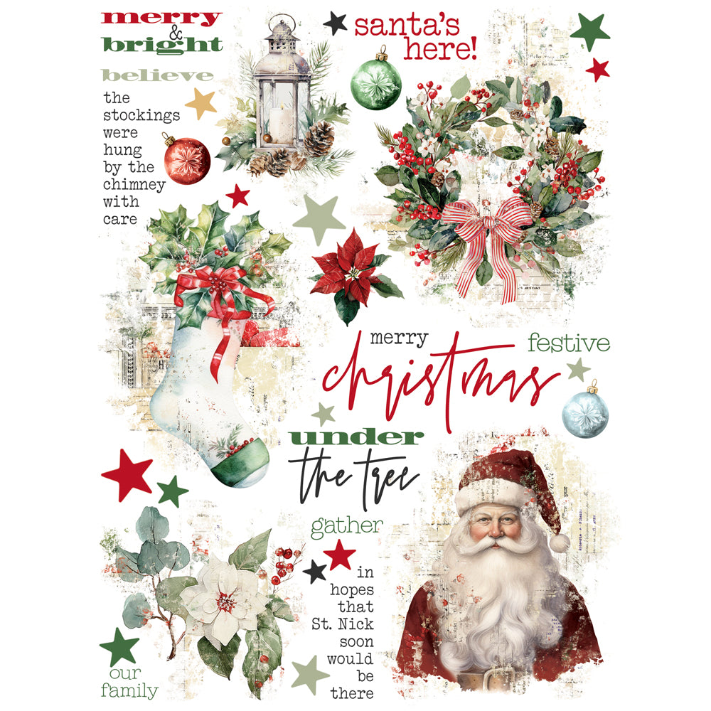 Simple Stories - Simple Vintage Old-Fashioned Christmas Rub-Ons 27629